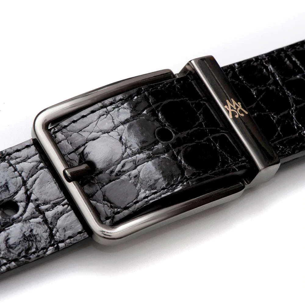 Black Genuine Crocodile Skin Leather Belt 121cm #CB005 - Ziczac Leather  Workshop